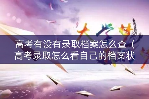 高考有没有录取档案怎么查（高考录取怎么看自己的档案状态）