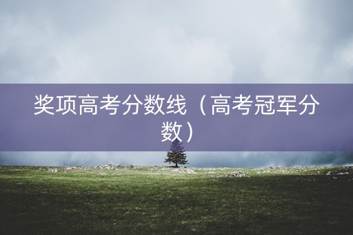 奖项高考分数线（高考冠军分数）