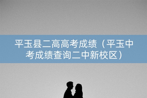 平玉县二高高考成绩（平玉中考成绩查询二中新校区）