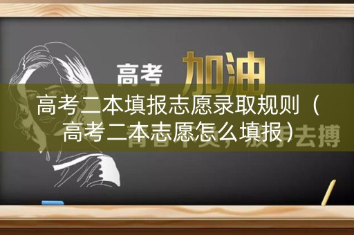 高考二本填报志愿录取规则（高考二本志愿怎么填报）