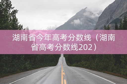 湖南省今年高考分数线（湖南省高考分数线202）