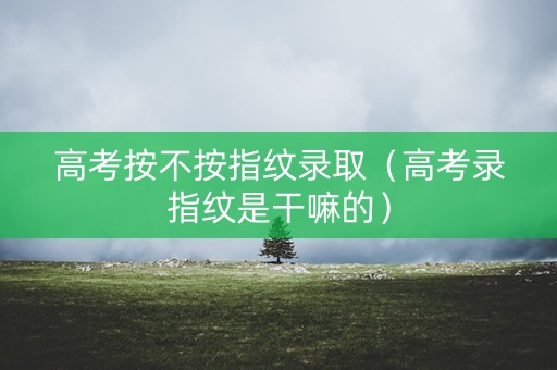 高考按不按指纹录取（高考录指纹是干嘛的）
