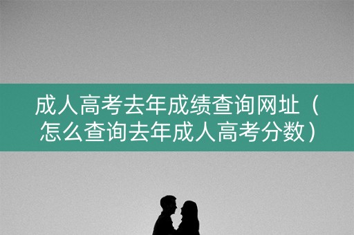 成人高考去年成绩查询网址（怎么查询去年成人高考分数）