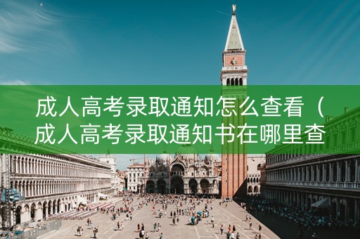 成人高考录取通知怎么查看（成人高考录取通知书在哪里查询）