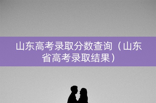 山东高考录取分数查询（山东省高考录取结果）