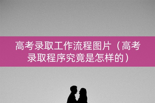 高考录取工作流程图片（高考录取程序究竟是怎样的）