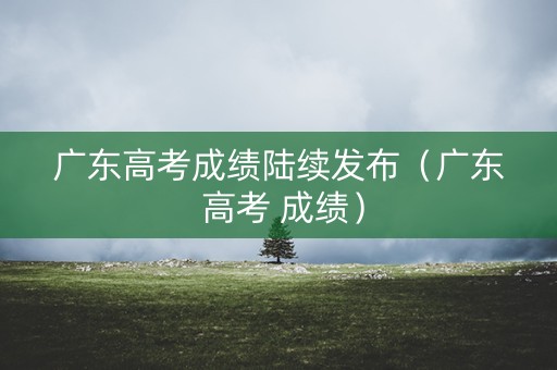 广东高考成绩陆续发布（广东 高考 成绩）