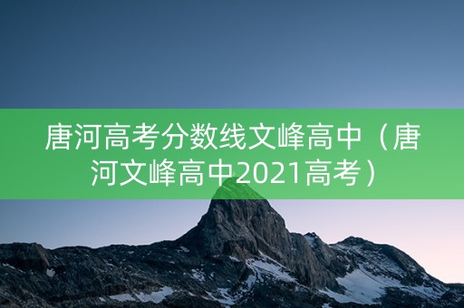 唐河高考分数线文峰高中（唐河文峰高中2021高考）