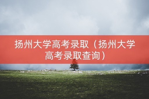 扬州大学高考录取（扬州大学高考录取查询）