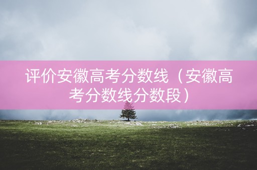 评价安徽高考分数线（安徽高考分数线分数段）