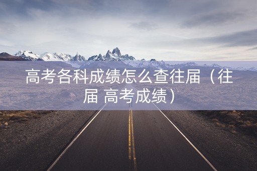 高考各科成绩怎么查往届（往届 高考成绩）