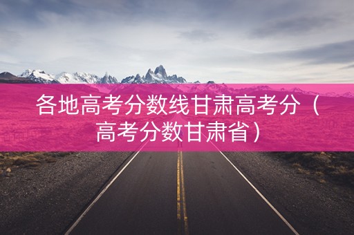 各地高考分数线甘肃高考分（高考分数甘肃省）