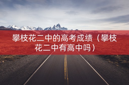 攀枝花二中的高考成绩（攀枝花二中有高中吗）