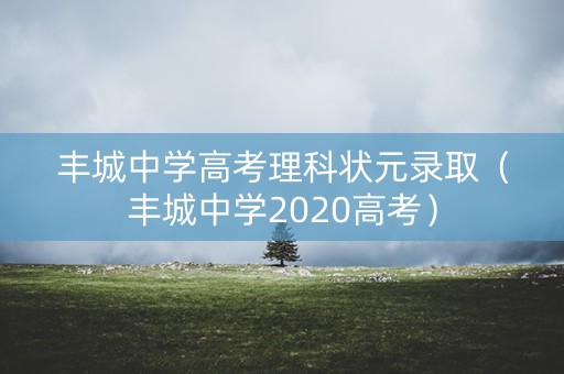 丰城中学高考理科状元录取（丰城中学2020高考）