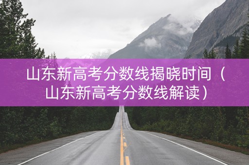 山东新高考分数线揭晓时间（山东新高考分数线解读）