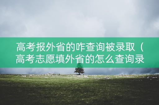 高考报外省的咋查询被录取（高考志愿填外省的怎么查询录取）