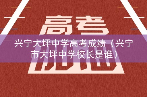 兴宁大坪中学高考成绩（兴宁市大坪中学校长是谁）