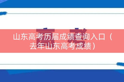 山东高考历届成绩查询入口（去年山东高考成绩）