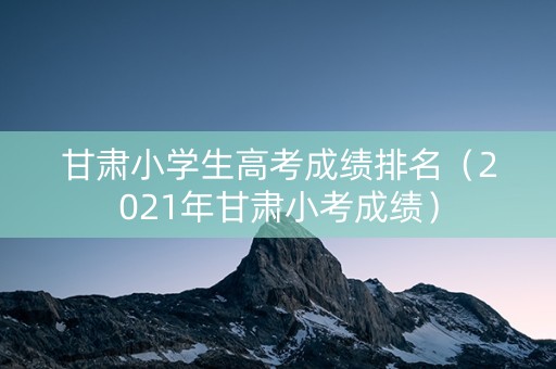 甘肃小学生高考成绩排名（2021年甘肃小考成绩）
