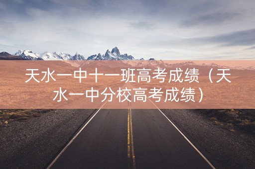 天水一中十一班高考成绩（天水一中分校高考成绩）