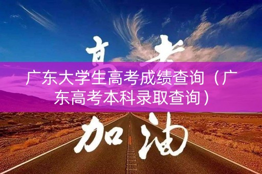 广东大学生高考成绩查询（广东高考本科录取查询）