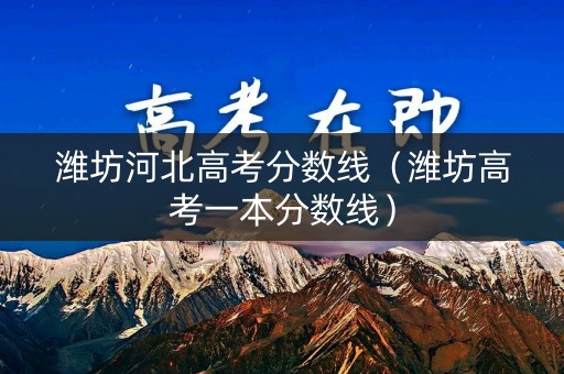 潍坊河北高考分数线（潍坊高考一本分数线）