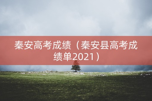 秦安高考成绩（秦安县高考成绩单2021）