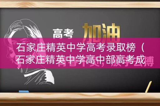 石家庄精英中学高考录取榜（石家庄精英中学高中部高考成绩）