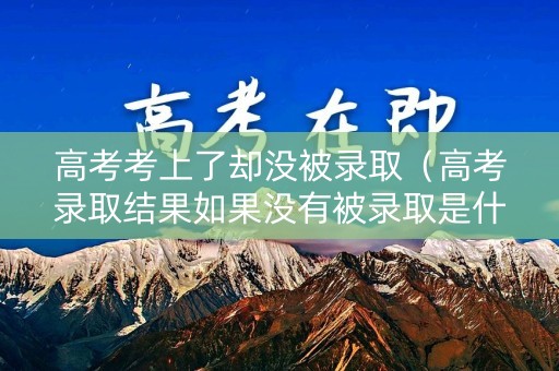 高考考上了却没被录取（高考录取结果如果没有被录取是什么样子）