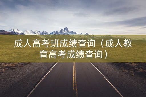 成人高考班成绩查询（成人教育高考成绩查询）