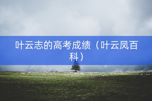 叶云志的高考成绩（叶云凤百科）