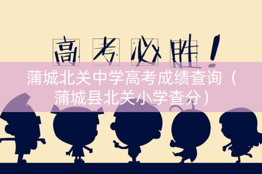 蒲城北关中学高考成绩查询（蒲城县北关小学查分）