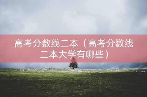 高考分数线二本（高考分数线二本大学有哪些）