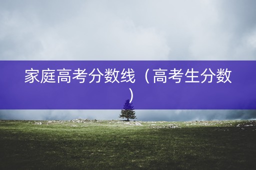 家庭高考分数线（高考生分数）