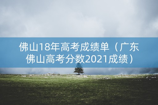 佛山18年高考成绩单（广东佛山高考分数2021成绩）
