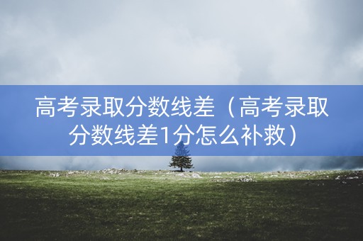 高考录取分数线差（高考录取分数线差1分怎么补救）