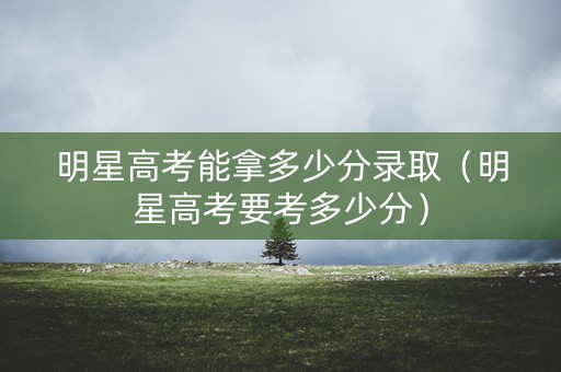 明星高考能拿多少分录取（明星高考要考多少分）