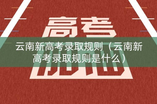 云南新高考录取规则（云南新高考录取规则是什么）