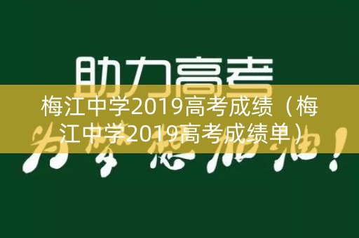 梅江中学2019高考成绩（梅江中学2019高考成绩单）