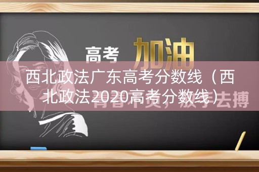 西北政法广东高考分数线（西北政法2020高考分数线）