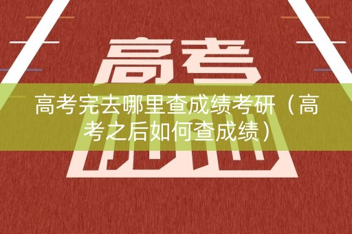 高考完去哪里查成绩考研（高考之后如何查成绩）