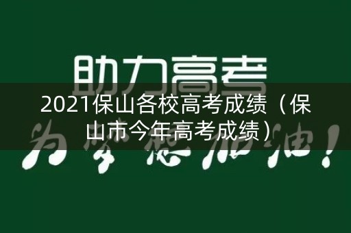 2021保山各校高考成绩（保山市今年高考成绩）