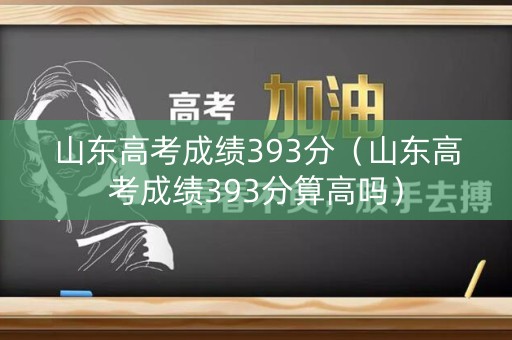 山东高考成绩393分（山东高考成绩393分算高吗）