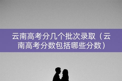 云南高考分几个批次录取（云南高考分数包括哪些分数）
