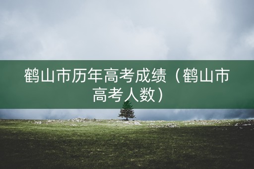 鹤山市历年高考成绩（鹤山市高考人数）