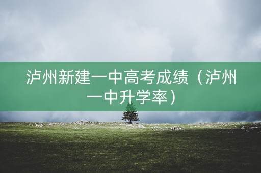 泸州新建一中高考成绩（泸州一中升学率）