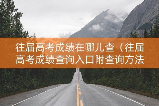 往届高考成绩在哪儿查（往届高考成绩查询入口附查询方法）