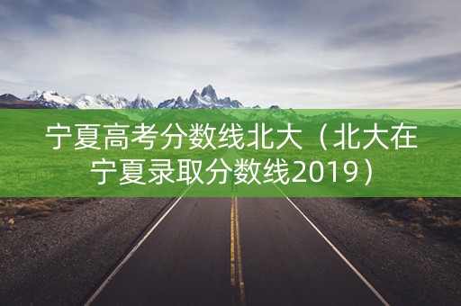 宁夏高考分数线北大（北大在宁夏录取分数线2019）