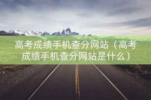 高考成绩手机查分网站（高考成绩手机查分网站是什么）