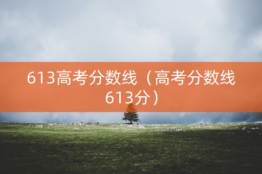 613高考分数线（高考分数线613分）